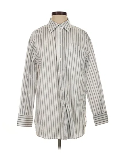 Pre-owned Calvin Klein Jeans Est.1978 Calvin Klein Jeans 3/4 Sleeve Button Down Shirt In Silver