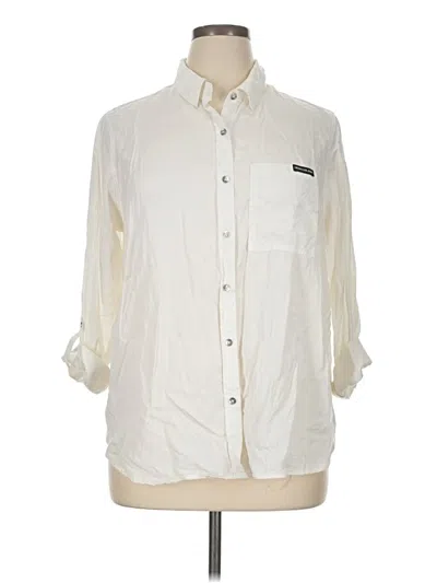 Pre-owned Calvin Klein Jeans Est.1978 Calvin Klein Jeans 3/4 Sleeve Button Down Shirt In White