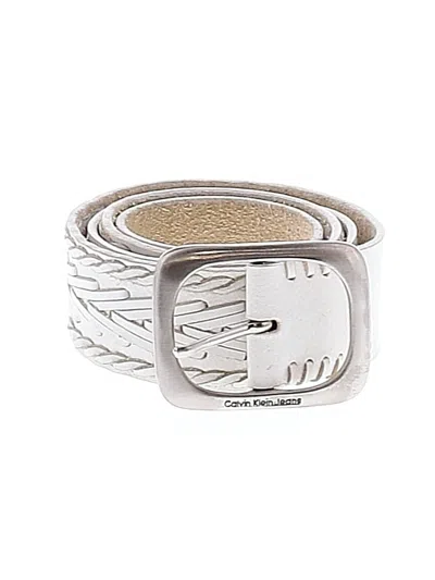 Pre-owned Calvin Klein Jeans Est.1978 Calvin Klein Jeans Leather Belt In White