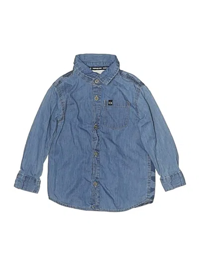 Pre-owned Calvin Klein Jeans Est.1978 Kids' Calvin Klein Jeans Long Sleeve Button Down Shirt In Blue