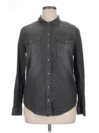 Pre-owned Calvin Klein Jeans Est.1978 Calvin Klein Jeans Long Sleeve Button Down Shirt In Gray