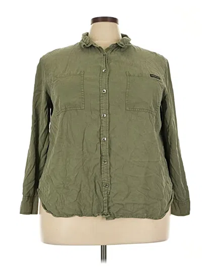 Pre-owned Calvin Klein Jeans Est.1978 Calvin Klein Jeans Long Sleeve Button Down Shirt In Green