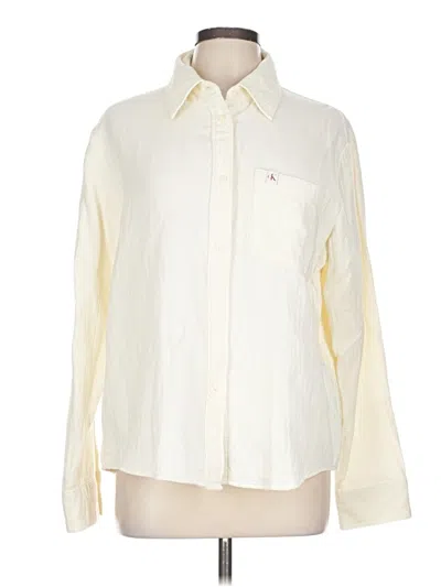 Pre-owned Calvin Klein Jeans Est.1978 Calvin Klein Jeans Long Sleeve Button Down Shirt In White