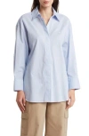 Calvin Klein Jeans Est.1978 Calvin Klein Jeans Long Sleeve Stretch Poplin Button-up Shirt In Blue/white Micro Stripe