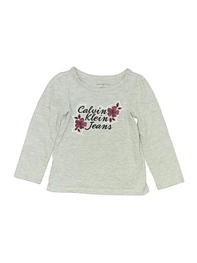 Pre-owned Calvin Klein Jeans Est.1978 Kids' Calvin Klein Jeans Long Sleeve T-shirt In Gray