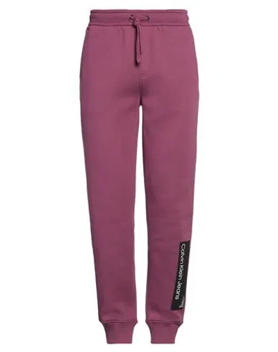 Calvin Klein Jeans Est.1978 Calvin Klein Jeans Man Pants Mauve Size Xl Cotton, Polyester, Recycled Cotton In Purple