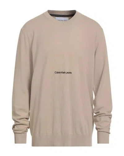 Calvin Klein Jeans Est.1978 Calvin Klein Jeans Man Sweater Beige Size Xxl Cotton In Brown