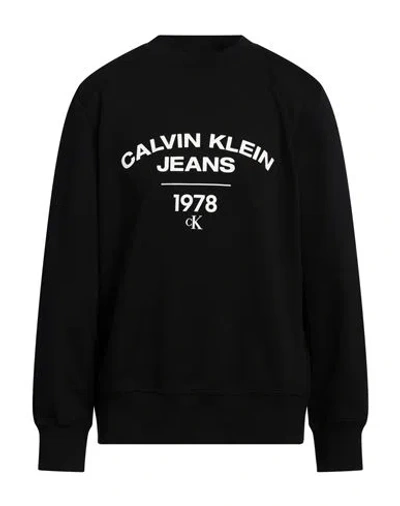 Calvin Klein Jeans Est.1978 Calvin Klein Jeans Man Sweatshirt Black Size Xxl Cotton, Polyester, Elastane