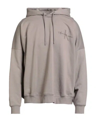 Calvin Klein Jeans Est.1978 Calvin Klein Jeans Man Sweatshirt Taupe Size 3xl Cotton In Gray