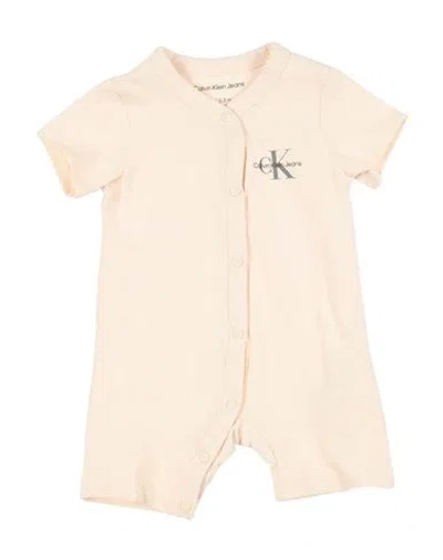 Calvin Klein Jeans Est.1978 Calvin Klein Jeans Newborn Boy Baby Jumpsuits & Overalls Beige Size 0 Cotton, Elastane In Pink