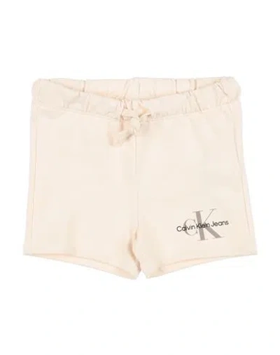 Calvin Klein Jeans Est.1978 Babies' Calvin Klein Jeans Newborn Boy Shorts & Bermuda Shorts Beige Size 3 Cotton, Elastane