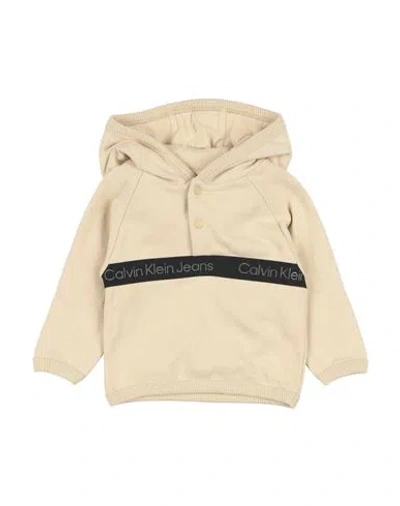 Calvin Klein Jeans Est.1978 Babies' Calvin Klein Jeans Newborn Boy Sweatshirt Beige Size 3 Cotton