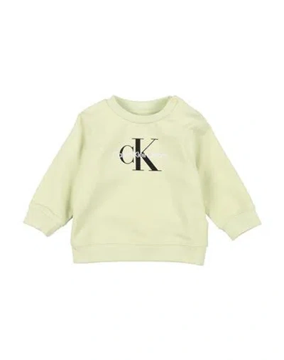 Calvin Klein Jeans Est.1978 Babies' Calvin Klein Jeans Newborn Boy Sweatshirt Light Green Size 0 Cotton, Elastane