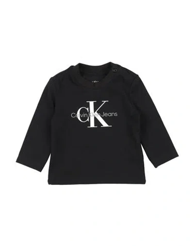 Calvin Klein Jeans Est.1978 Babies' Calvin Klein Jeans Newborn Boy T-shirt Black Size 0 Cotton, Elastane