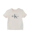 Calvin Klein Jeans Est.1978 Babies' Calvin Klein Jeans Newborn Boy T-shirt Cream Size 0 Cotton, Elastane In White