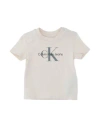 Calvin Klein Jeans Est.1978 Calvin Klein Jeans Newborn Boy T-shirt Cream Size 0 Cotton, Elastane In White