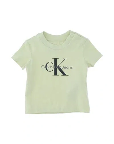 Calvin Klein Jeans Est.1978 Babies' Calvin Klein Jeans Newborn Boy T-shirt Green Size 0 Cotton, Elastane