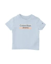 CALVIN KLEIN JEANS EST.1978 CALVIN KLEIN JEANS NEWBORN BOY T-SHIRT LIGHT GREY SIZE 3 COTTON, ELASTANE