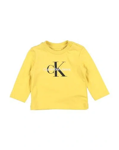 Calvin Klein Jeans Est.1978 Babies' Calvin Klein Jeans Newborn Boy T-shirt Yellow Size 3 Cotton, Elastane