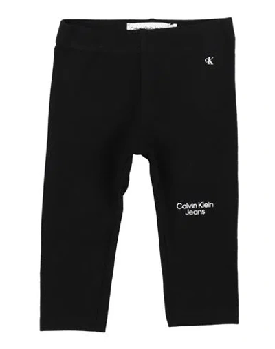 Calvin Klein Jeans Est.1978 Babies' Calvin Klein Jeans Newborn Girl Leggings Black Size 0 Cotton, Elastane