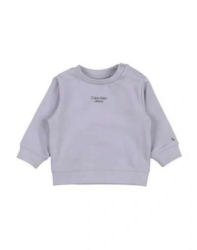 Calvin Klein Jeans Est.1978 Babies' Calvin Klein Jeans Newborn Girl Sweatshirt Lilac Size 3 Cotton, Elastane In Purple