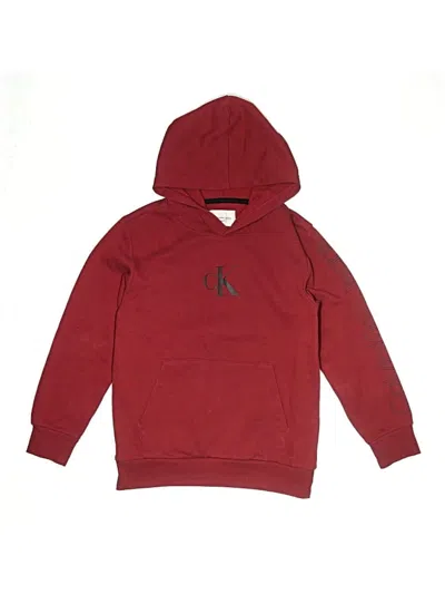 Pre-owned Calvin Klein Jeans Est.1978 Kids' Calvin Klein Jeans Pullover Hoodie In Burgundy