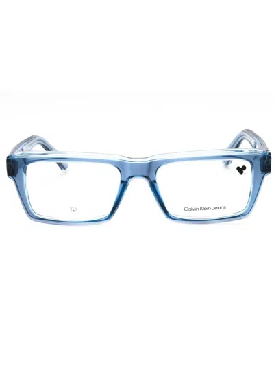Calvin Klein Jeans Est.1978 Calvin Klein Jeans Rectangular Unisex Eyeglasses Ckj24618 In Blue