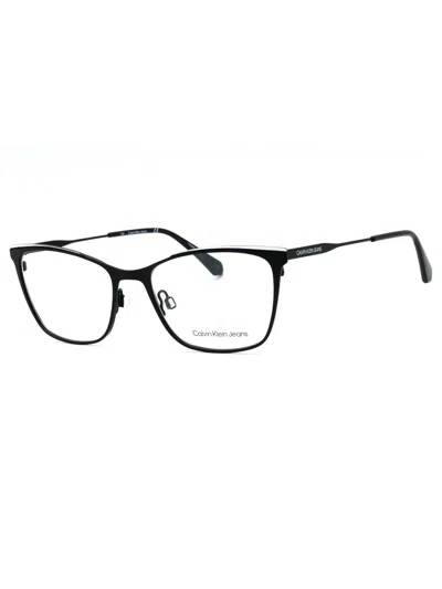 Calvin Klein Jeans Est.1978 Calvin Klein Jeans Rectangular Women's Eyeglasses Ckj21207 - Sleek Metal Design In Black