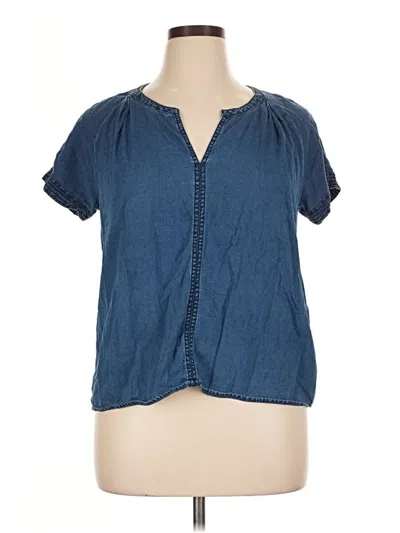 Pre-owned Calvin Klein Jeans Est.1978 Calvin Klein Jeans Short Sleeve Blouse In Blue