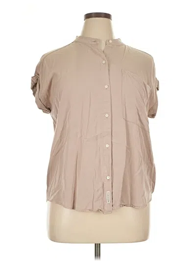 Pre-owned Calvin Klein Jeans Est.1978 Calvin Klein Jeans Short Sleeve Blouse In Tan