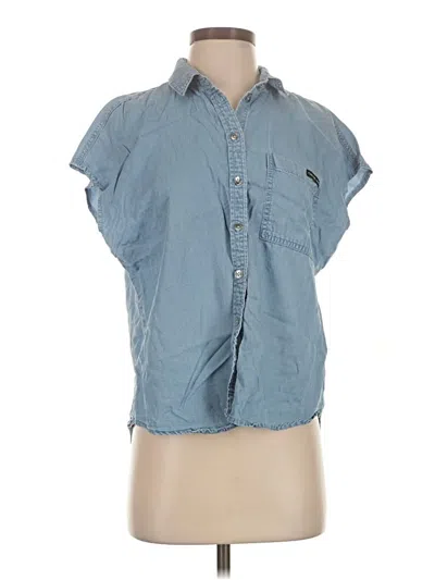 Pre-owned Calvin Klein Jeans Est.1978 Calvin Klein Jeans Short Sleeve Button Down Shirt In Blue