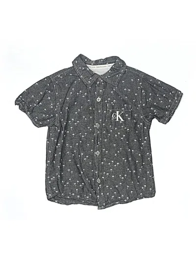 Pre-owned Calvin Klein Jeans Est.1978 Kids' Calvin Klein Jeans Short Sleeve Button Down Shirt In Gray