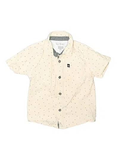 Pre-owned Calvin Klein Jeans Est.1978 Kids' Calvin Klein Jeans Short Sleeve Button Down Shirt In Ivory
