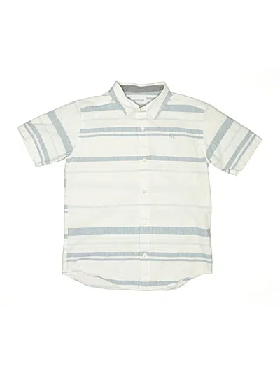 Pre-owned Calvin Klein Jeans Est.1978 Kids' Calvin Klein Jeans Short Sleeve Button Down Shirt In White