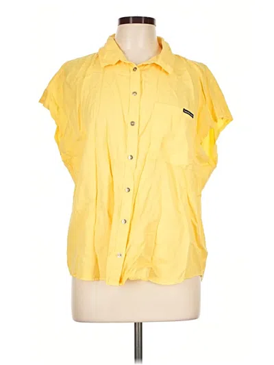Pre-owned Calvin Klein Jeans Est.1978 Calvin Klein Jeans Short Sleeve Button Down Shirt In Yellow