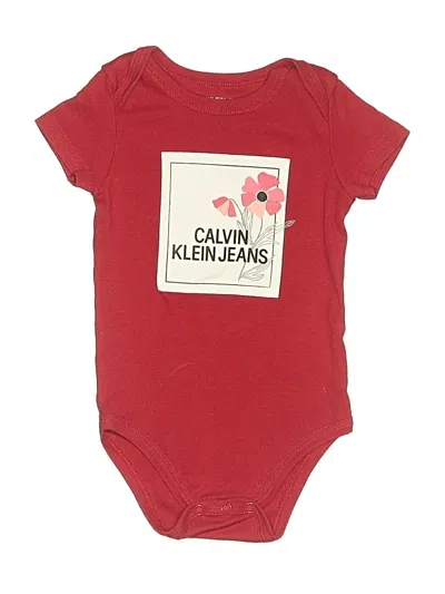 Pre-owned Calvin Klein Jeans Est.1978 Babies' Calvin Klein Jeans Short Sleeve Onesie In Red
