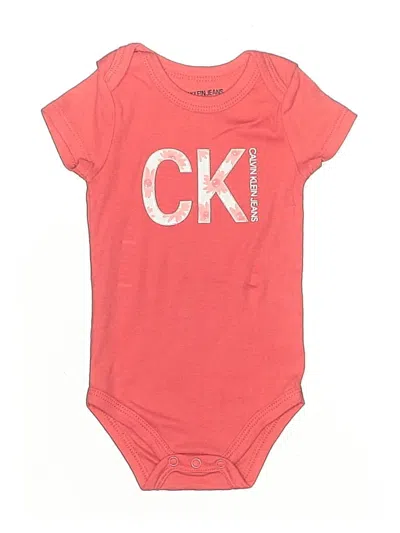 Pre-owned Calvin Klein Jeans Est.1978 Babies' Calvin Klein Jeans Short Sleeve Onesie In Red