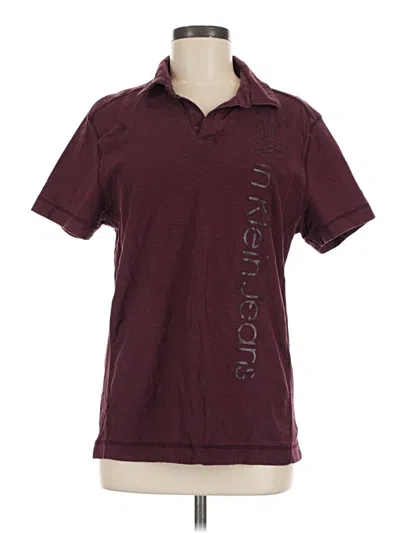 Pre-owned Calvin Klein Jeans Est.1978 Calvin Klein Jeans Short Sleeve Polo Shirt In Burgundy