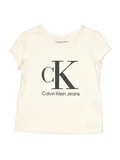 Pre-owned Calvin Klein Jeans Est.1978 Kids' Calvin Klein Jeans Short Sleeve T-shirt In Ivory