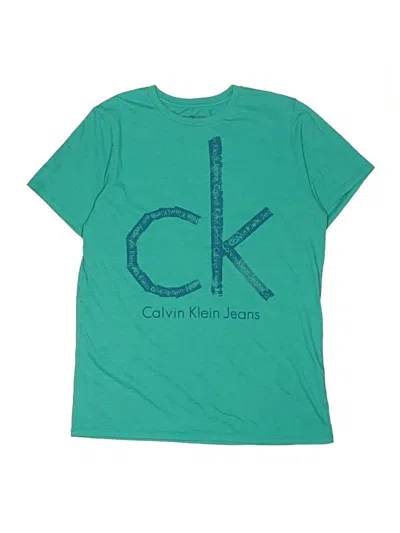 Pre-owned Calvin Klein Jeans Est.1978 Kids' Calvin Klein Jeans Short Sleeve T-shirt In Teal