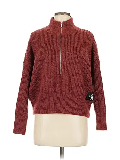 Pre-owned Calvin Klein Jeans Est.1978 Calvin Klein Jeans Silk Pullover Sweater In Red