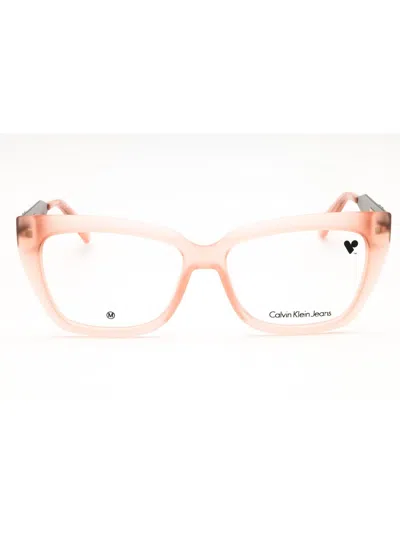 Calvin Klein Jeans Est.1978 Calvin Klein Jeans Sleek Cat Eye Eyeglasses Ckj23618 In Pink