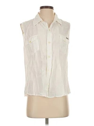 Pre-owned Calvin Klein Jeans Est.1978 Calvin Klein Jeans Sleeveless Button Down Shirt In White