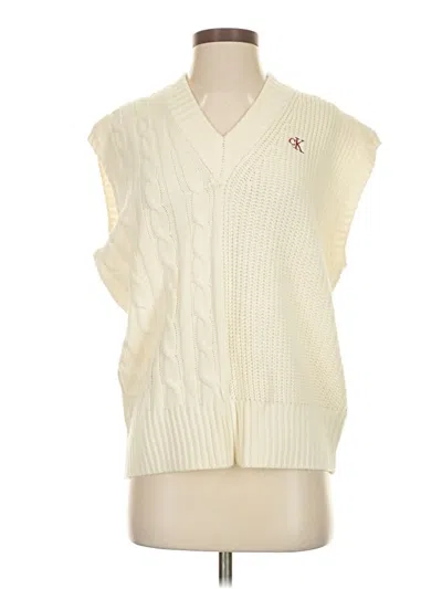Pre-owned Calvin Klein Jeans Est.1978 Calvin Klein Jeans Sweater Vest In White