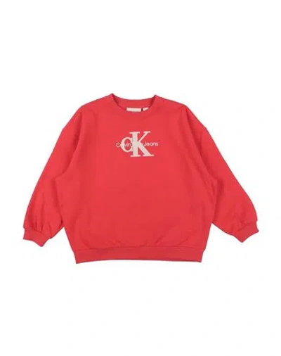 Calvin Klein Jeans Est.1978 Babies' Calvin Klein Jeans Toddler Boy Sweatshirt Tomato Red Size 6 Cotton, Polyester