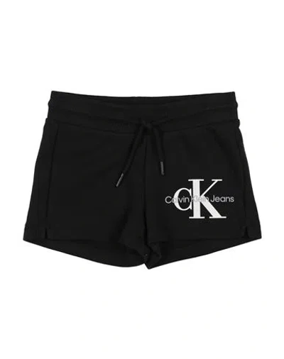 CALVIN KLEIN JEANS EST.1978 CALVIN KLEIN JEANS TODDLER GIRL SHORTS & BERMUDA SHORTS BLACK SIZE 6 COTTON, POLYESTER