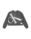 Calvin Klein Jeans Est.1978 Calvin Klein Jeans Toddler Girl Sweatshirt Lead Size 6 Cotton, Polyester, Elastane In Grey