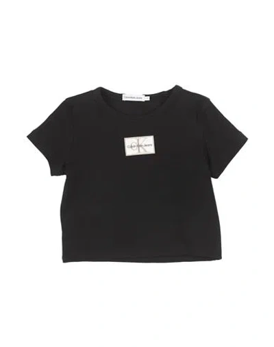 Calvin Klein Jeans Est.1978 Babies' Calvin Klein Jeans Toddler Girl T-shirt Black Size 6 Cotton, Elastane