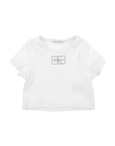 Calvin Klein Jeans Est.1978 Babies' Calvin Klein Jeans Toddler Girl T-shirt White Size 6 Cotton, Elastane