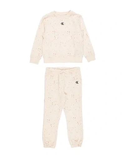 Calvin Klein Jeans Est.1978 Babies' Calvin Klein Jeans Toddler Girl Tracksuit Beige Size 4 Cotton, Elastane In Nude